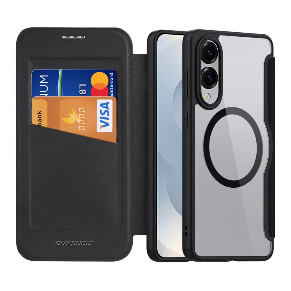 DUX DUCIS wallet case SKIN X PRO compatible with MagSafe for SAMSUNG S25 Edge black