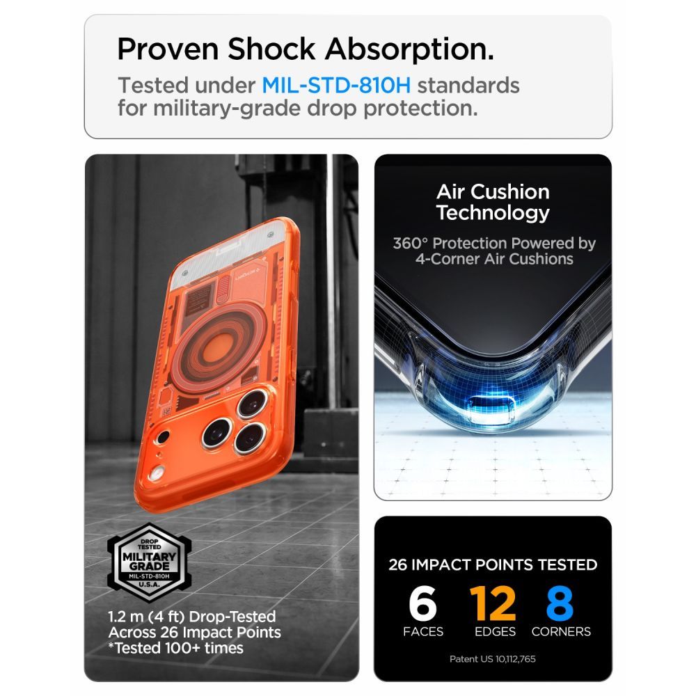 SPIGEN case ULTRA HYBRID compatible with MagSafe for IPHONE 17 Pro/18 Pro c-one tangerine