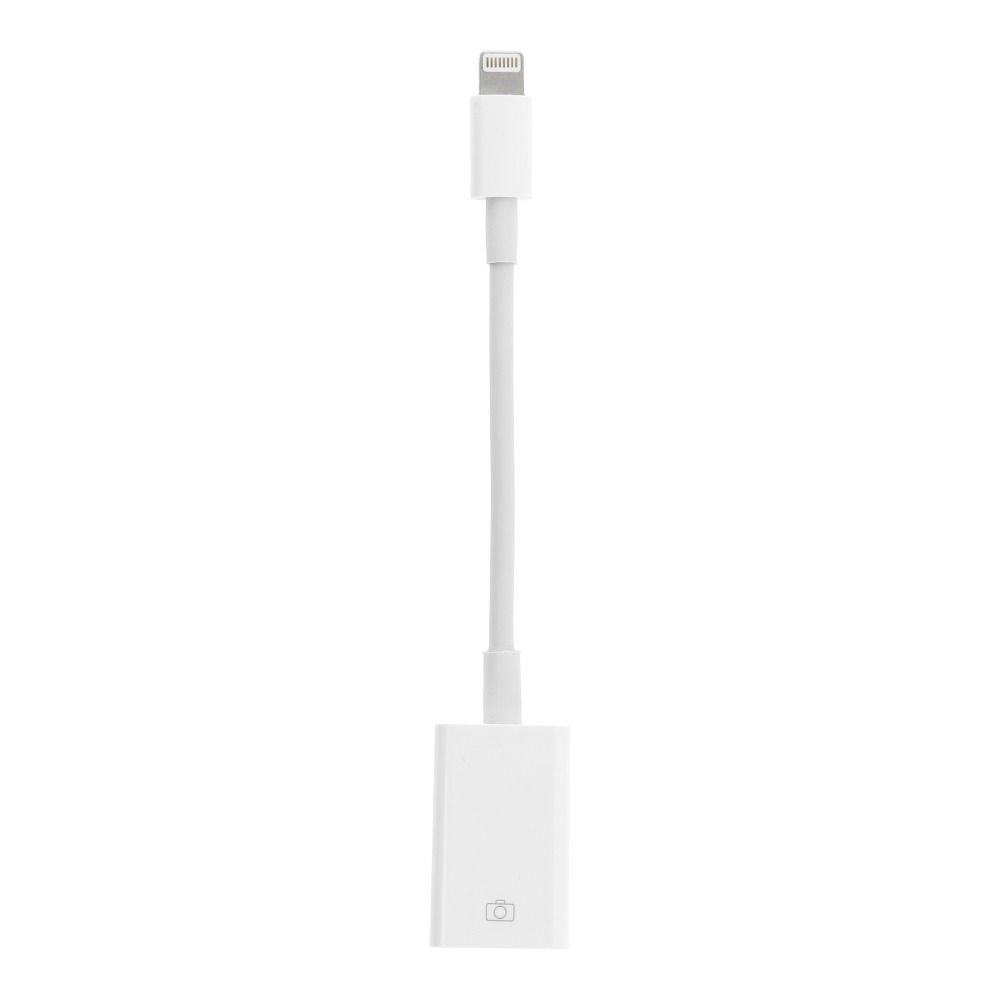 Adapter OTG USB A (żeński) do Lightning (męski) biały