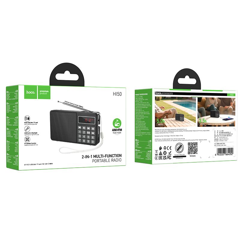 Portable radio Hoco HI50 black