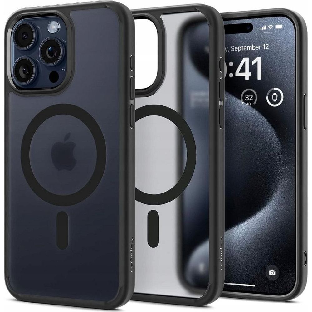 Case SPIGEN Ultra Hybrid Mag compatible with MagSafe for IPHONE 16 Pro Max frost black