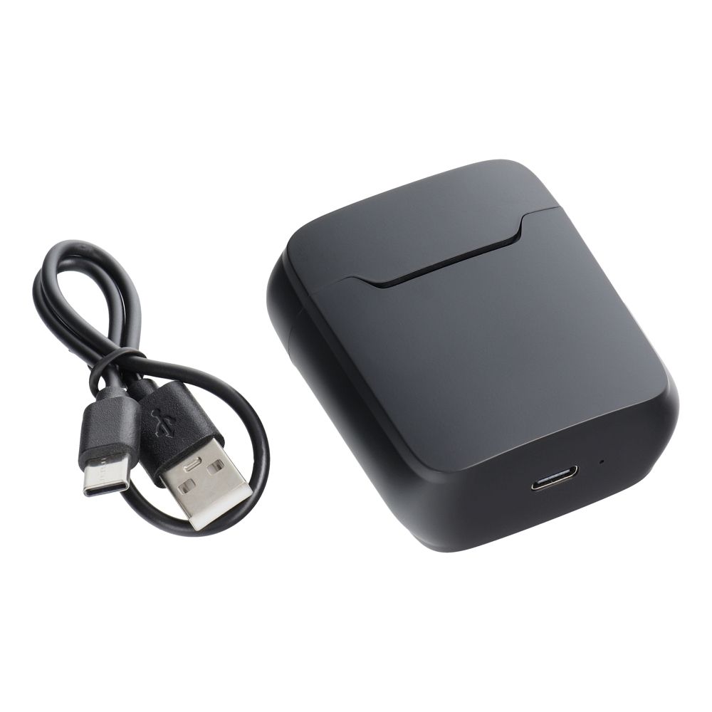 Mikrofon krawatowy bezprzewodowy Lightning z etui ładującym S11 czarny