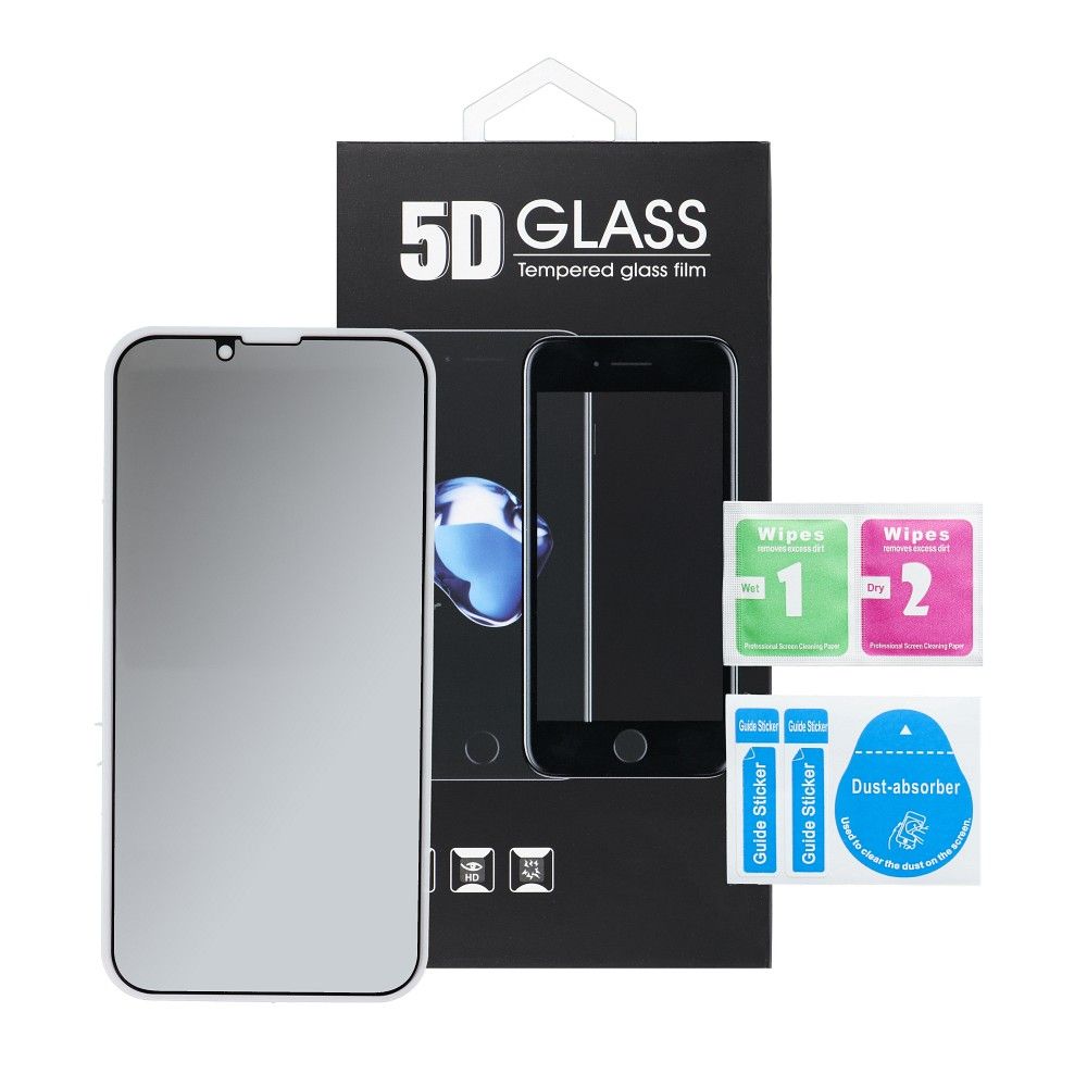 5D Full Glue Tempered Glass - do iPhone 12 Pro Max (Privacy) czarny