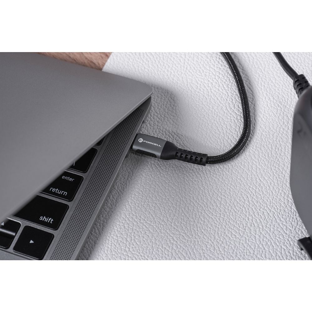 Cable USB C to USB C Forcell F-Energy QC4.0 PD 5A 100W Cafule 0,5 m C260 black