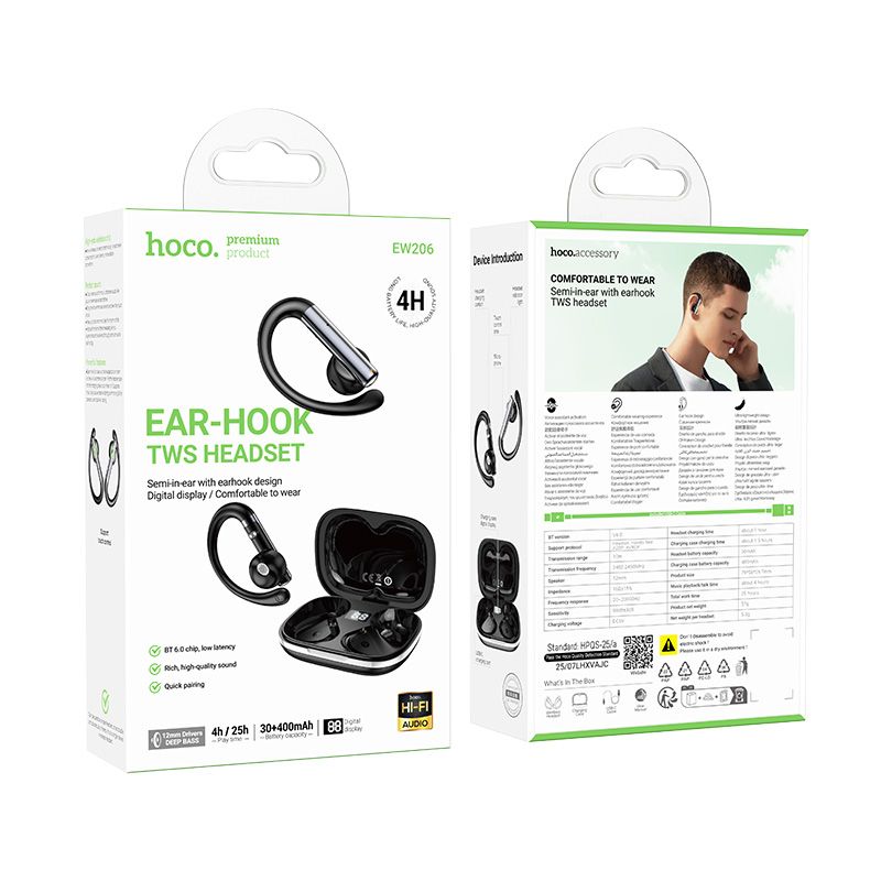 Wireless earphones Hoco TWS EW206 black