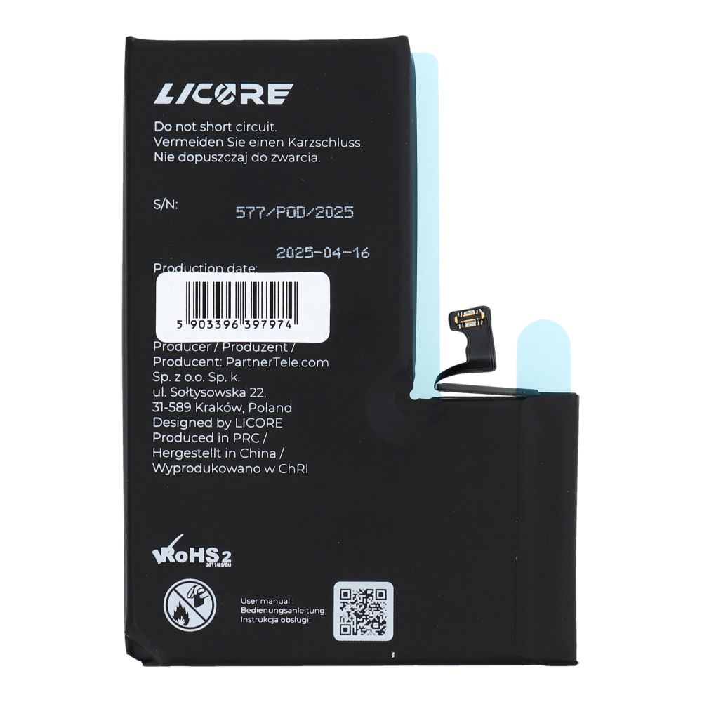 LICORE bateria do IPHONE 15 Pro Max 4422 mAh
