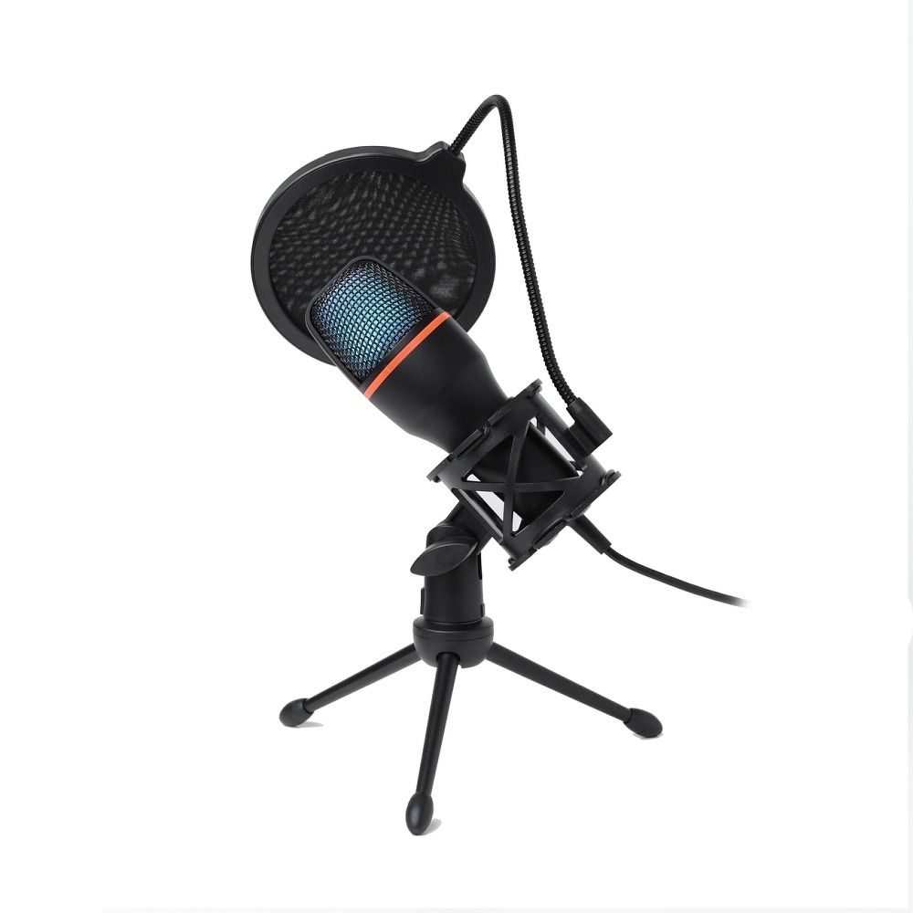 ART condenser stand microphone with mechanical filter and diaphragm with light tripod AC-02 black