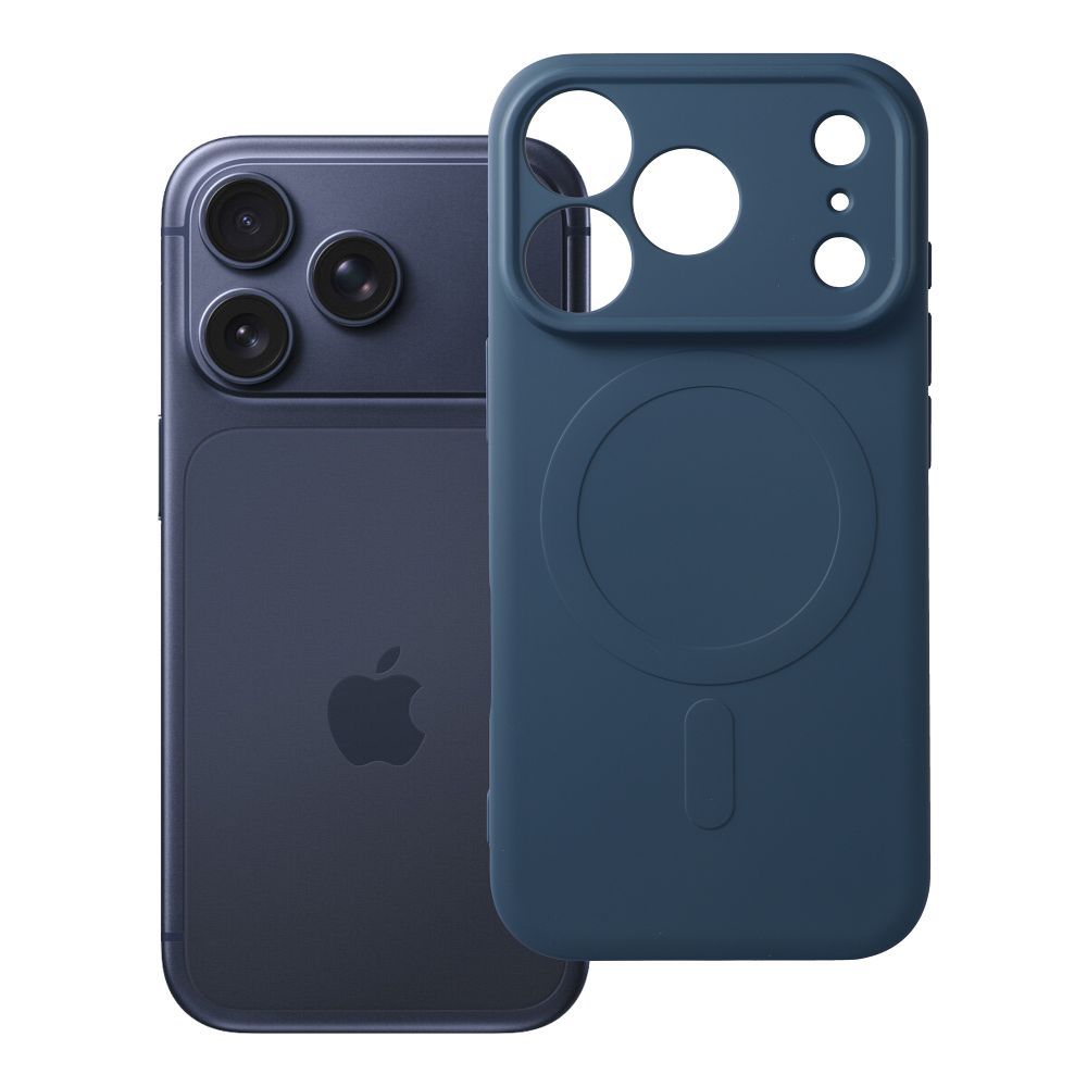 Case for iPhone 18 Pro / 17 Pro Silicone Mag Cover compatible with MagSafe (camera protection) dark blue