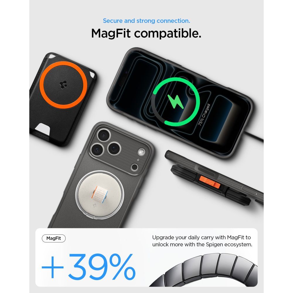 SPIGEN case RUGGED ARMOR compatible with MagSafe for IPHONE 18 Pro / 17 Pro grey