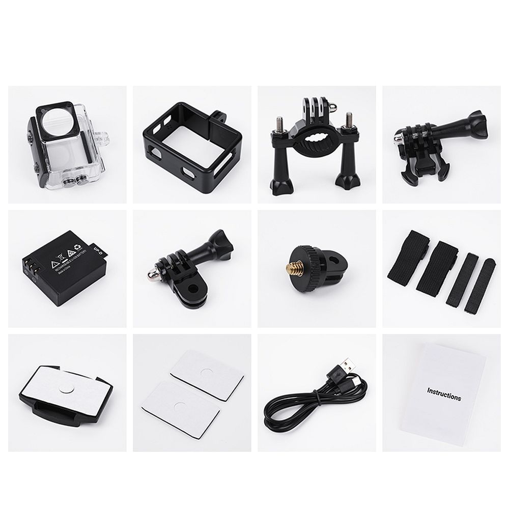 Sports camera Hoco with two screens 1,3" + 2" anti-shake IPS 4K/30fps DV102 black