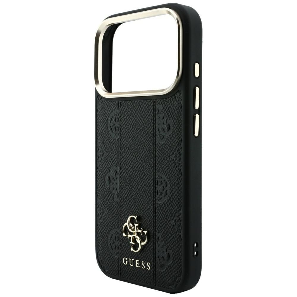 Case for IPHONE 18 Pro Max/17 Pro Max compatible with MagSafe (Stripe Peony 4G Logo) black
