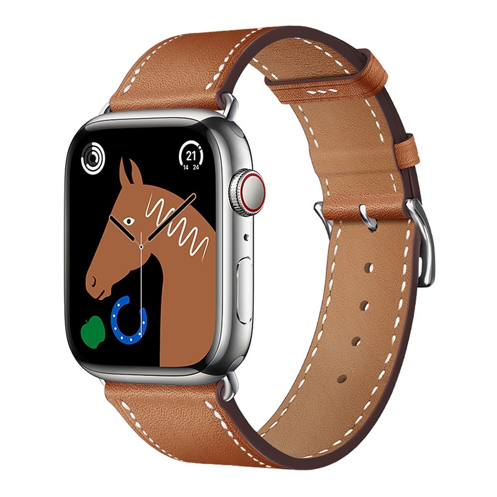 Strap to Apple Watch Forcell F-Design FA20 holes eco-friendly leather 42 / 44 / 45 / 49 mm brown