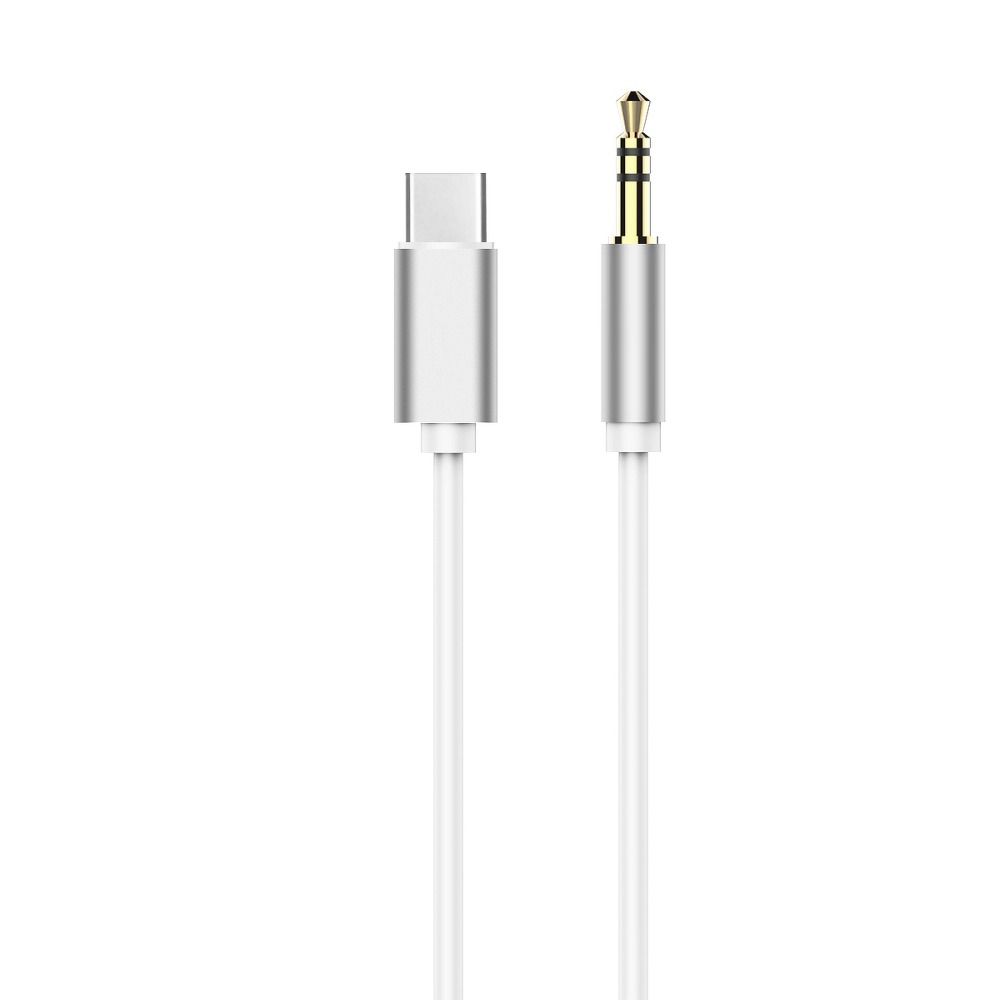 Kábel AUX Typ C (apa) - Jack 3.5 mm (apa) fehér