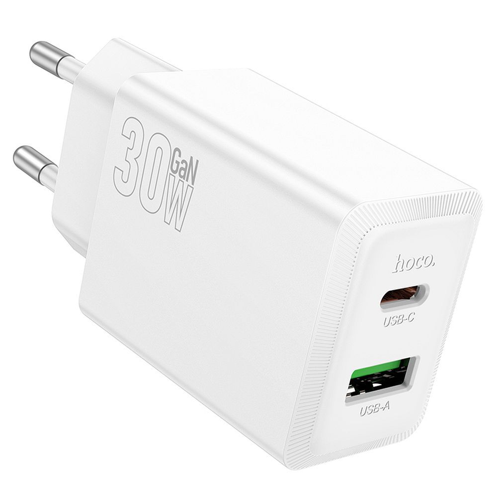 Phone charger Hoco USB A + USB C QC3.0 PD AFC 3A 30W N71 white