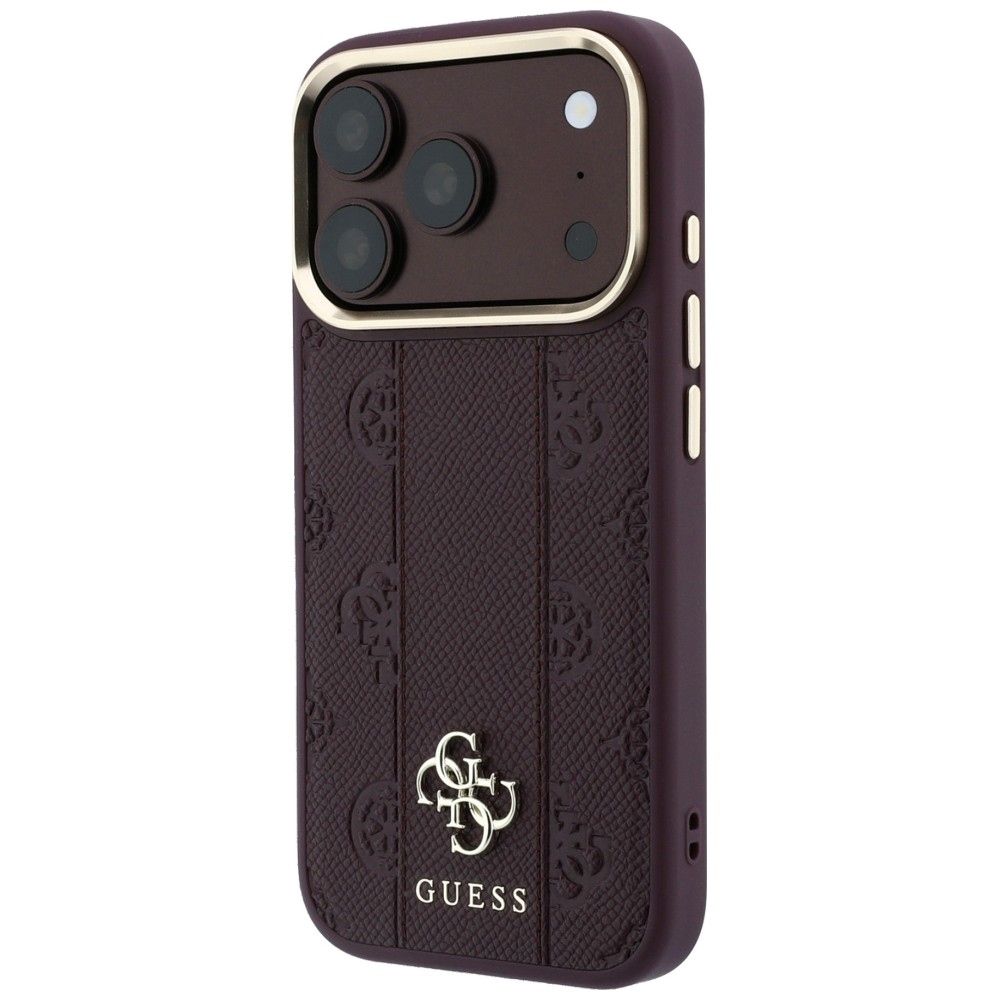 Case for IPHONE 18 Pro/17 Pro compatible with MagSafe (Stripe Peony 4G Logo) burgundy