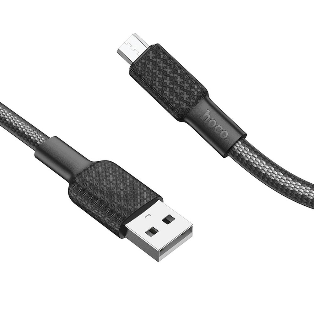 Kabel USB A do Micro USB Hoco 2,4A 1 m X69 czarno biały