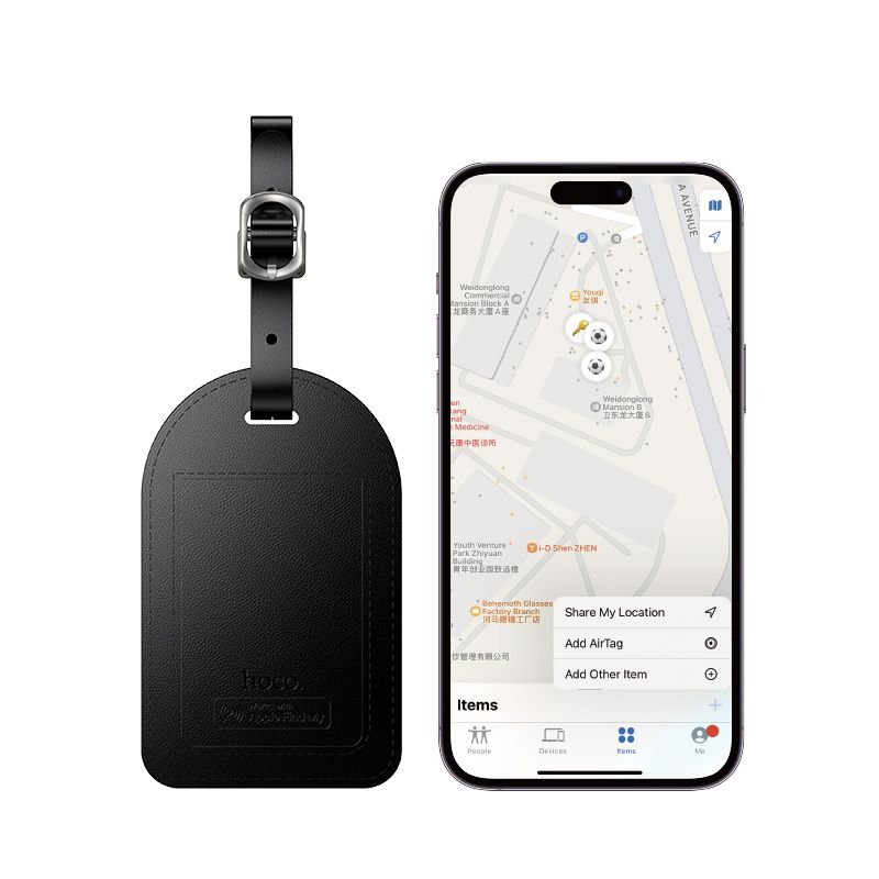 Locator compatible with Apple Find My Hoco E91H for suitcase black