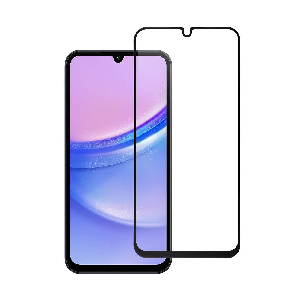 Tempered Glass Blue Star  - SAMSUNG A15 5G Full Face (full glue with frame/small size) - black Tempered Glass Blue Star