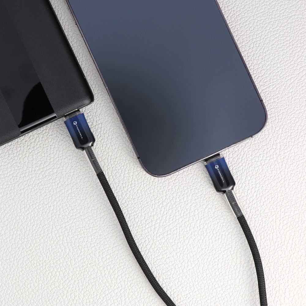 Cable USB C to Lightning Forcell F-Energy PD 3A 27W Gradient 1 m C356 black