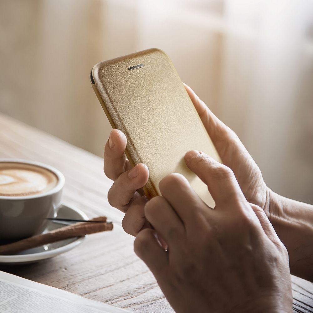 ELEGANCE book case for SAMSUNG A55 gold