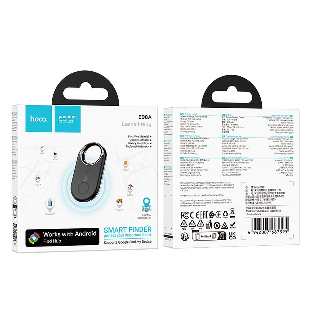 Locator compatible with Google Find My Device Hoco E98A obsidioan black
