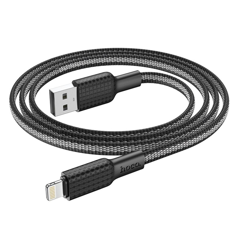 Kabel USB A do Lightning Hoco 2,4A 1 m X69 czarno biały