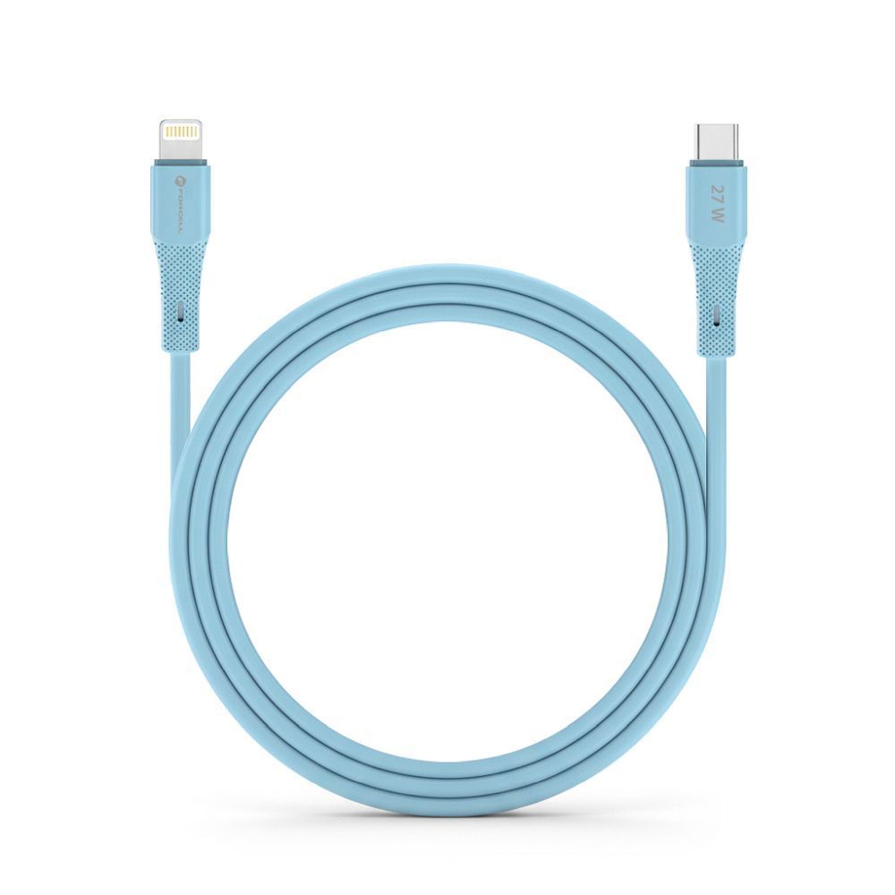Cable USB C to Lightning Forcell F-Energy PD 3A 27W Silicone 1 m C346 blue