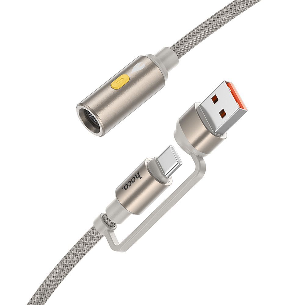 Cable USB A / USB C to Cigarete lighter Hoco 0,3 m UA38B gold