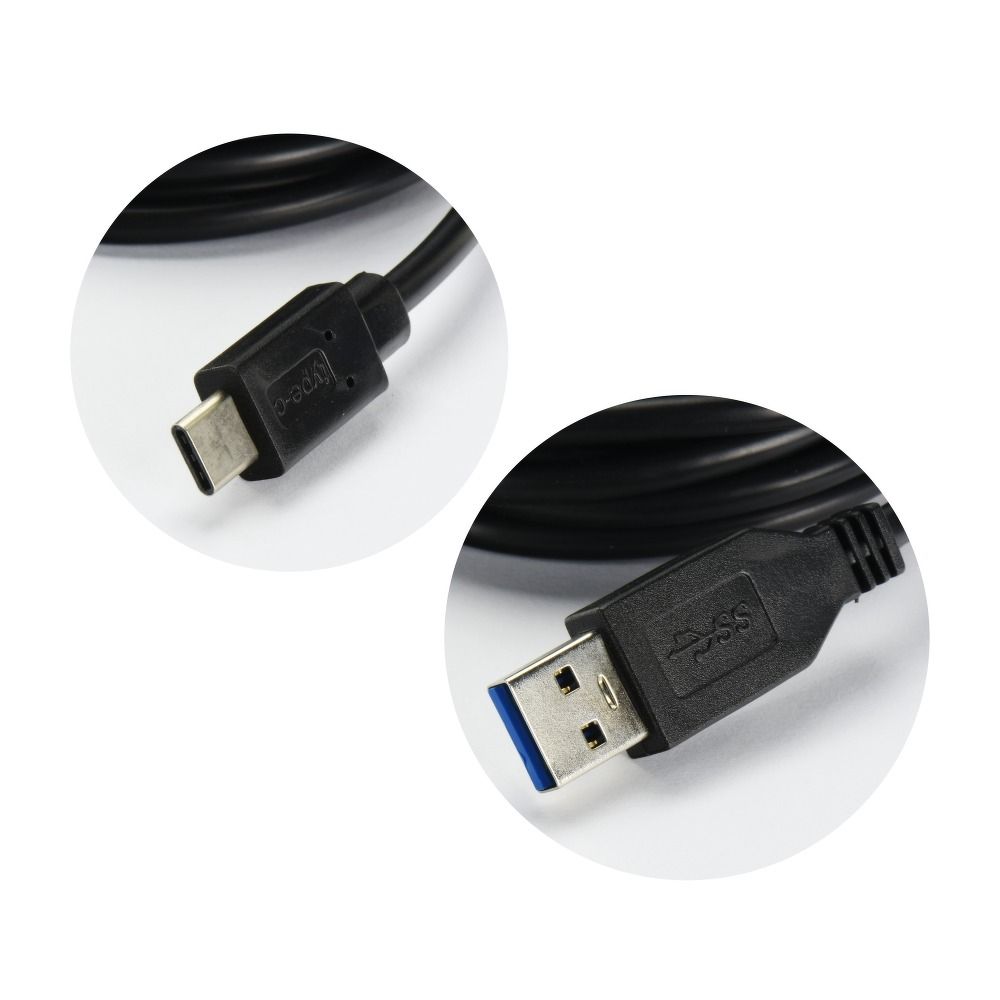 Kabel USB A do Typ C 3.0 2A HD2 2 m czarny