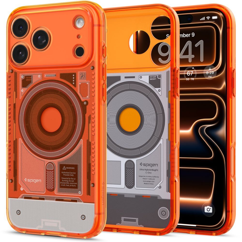 SPIGEN case ULTRA HYBRID compatible with MagSafe for IPHONE 17 Pro/18 Pro c-one tangerine