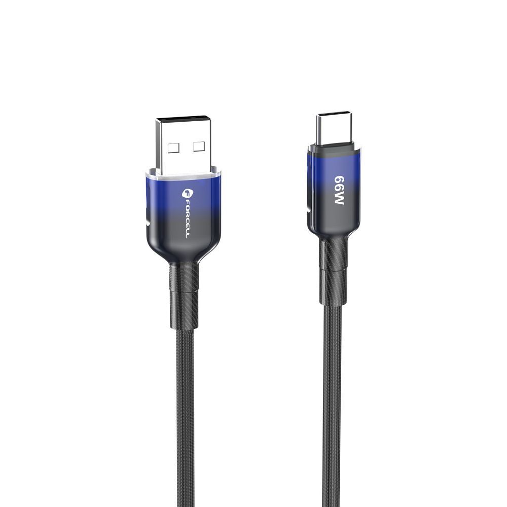 Cable USB A to USB C Forcell F-Energy QC4.0 3A 66W Gradient 1 m C352 black