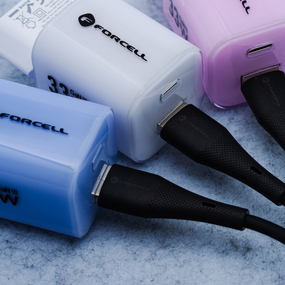 Cable USB A to USB C Forcell F-Energy QC4.0 3A 66W Silicone 1 m C342 black
