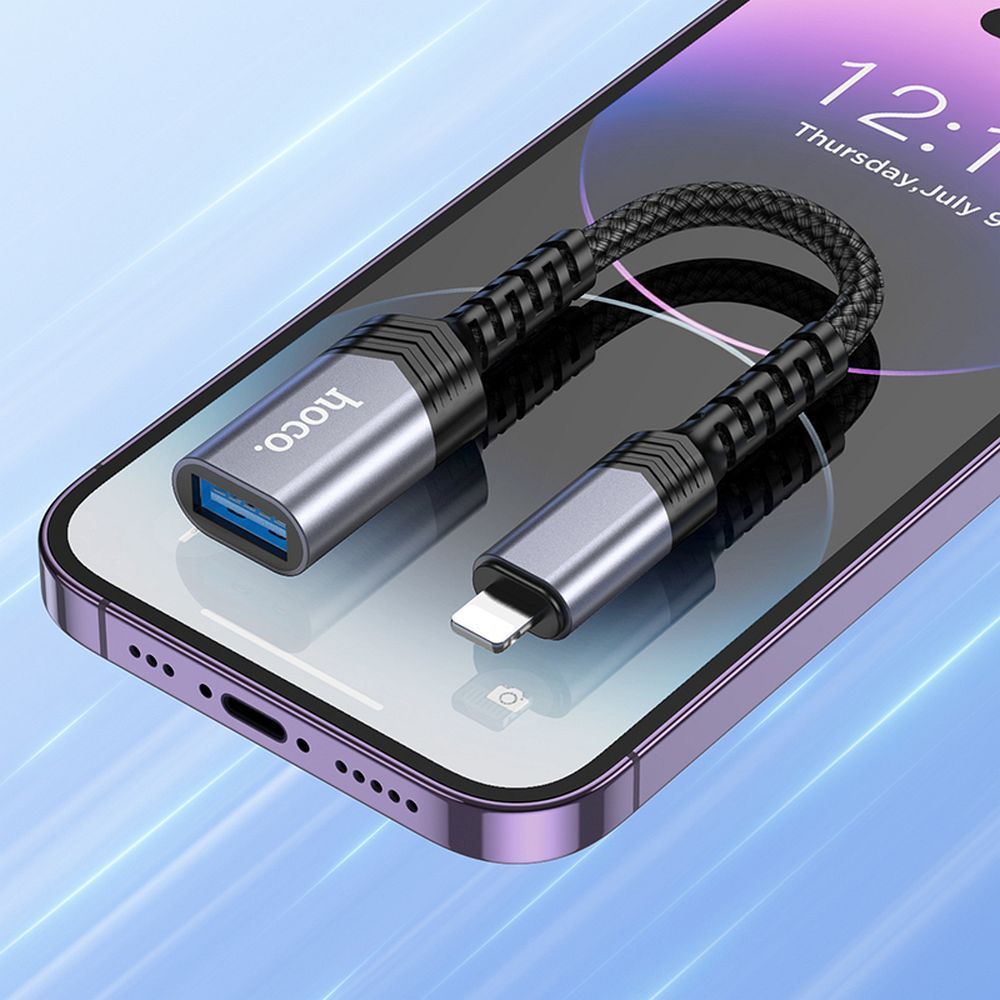 Adapter Lightning do USB A Hoco UA24 czarny