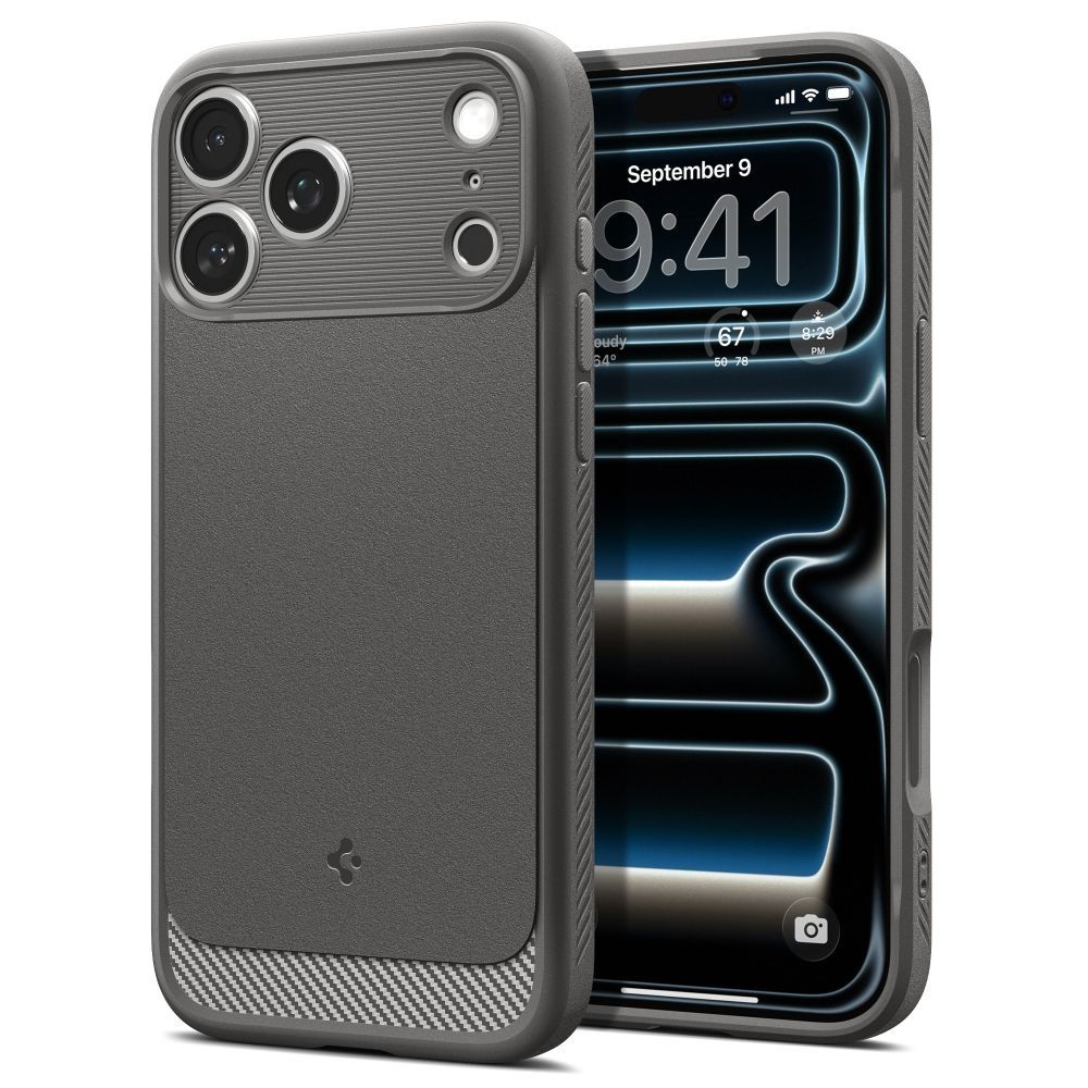 SPIGEN case RUGGED ARMOR compatible with MagSafe for IPHONE 18 Pro / 17 Pro grey