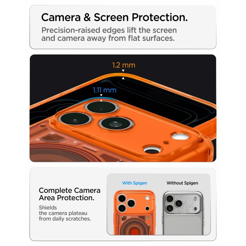 SPIGEN case ULTRA HYBRID compatible with MagSafe for IPHONE 17 Pro/18 Pro c-one tangerine