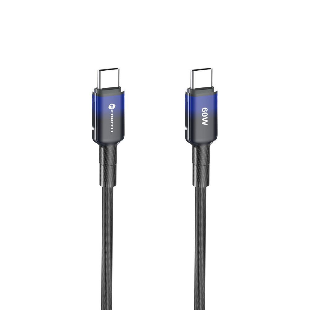 Cable USB C to USB C Forcell F-Energy QC4.0 PD 3A 60W Gradient 1 m C354 black