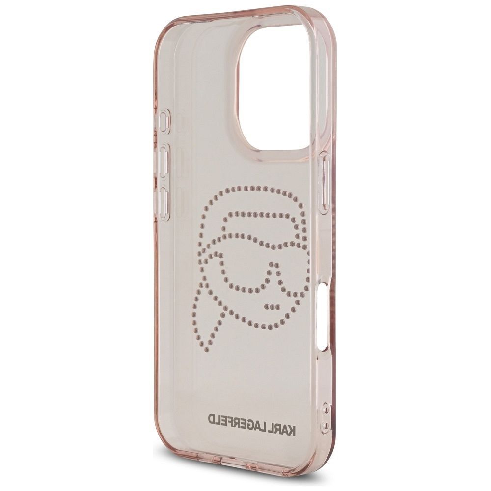 KARL LAGERFELD case for IPHONE 16 Pro KLHCP16LHKHDCELP (IML Rhinestones S K Head) pink