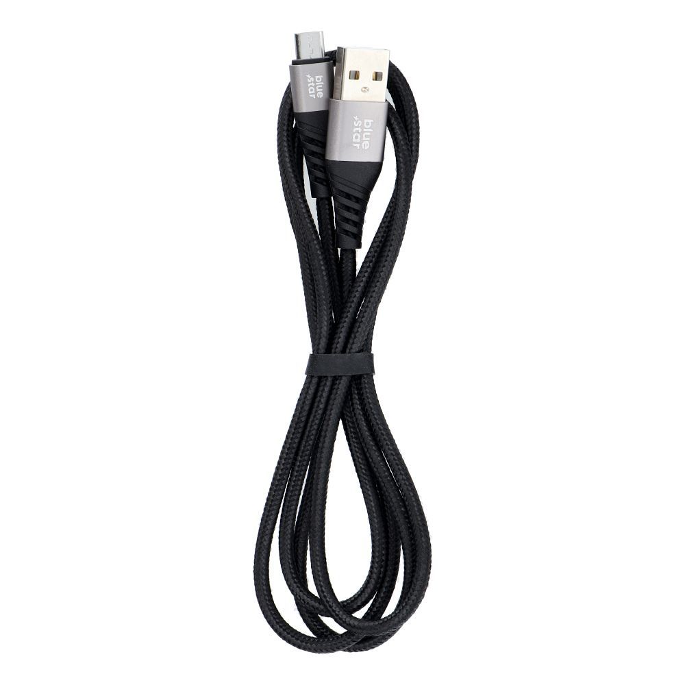 Kabel USB A do Micro USB Blue Star 2A z oplotem 1,2 m TFK-DC-003 czarny