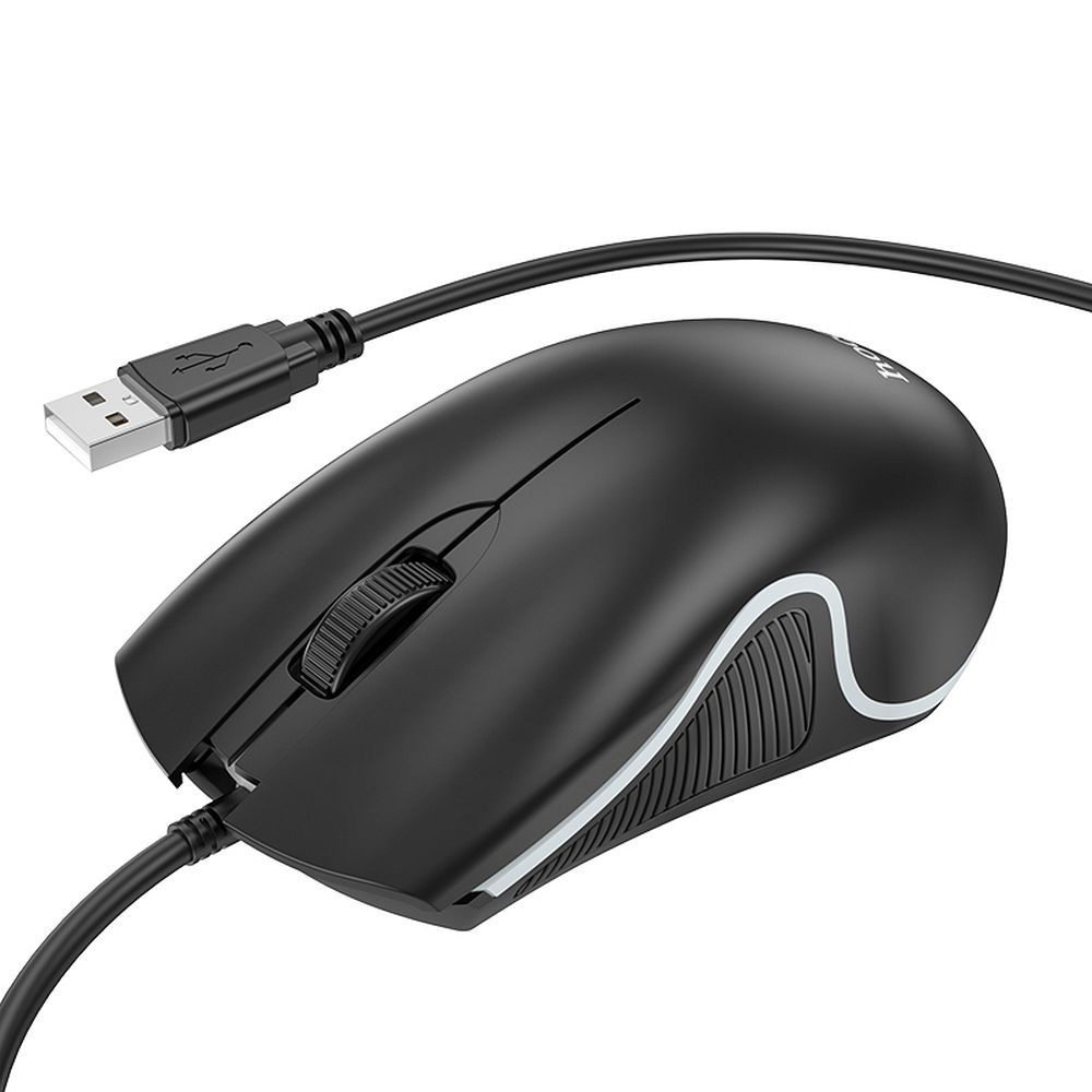 Wire gaming mouse Hoco USB A 1000 dpi with flashing light GM19 black