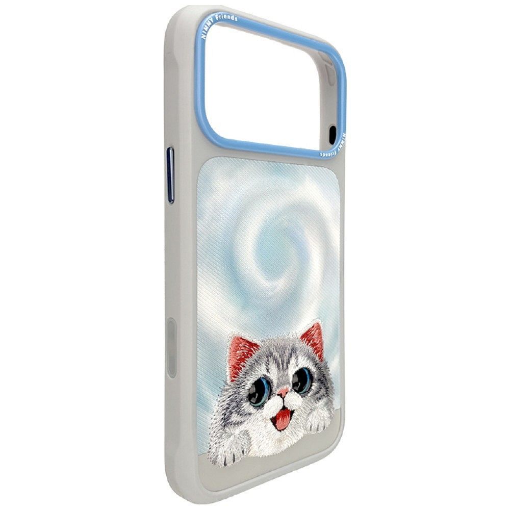 NIMMY case BIG EYED LYING SILVER SHADED CAT compatible with MagSafe for IPHONE 18 Pro Max/17 Pro Max grey