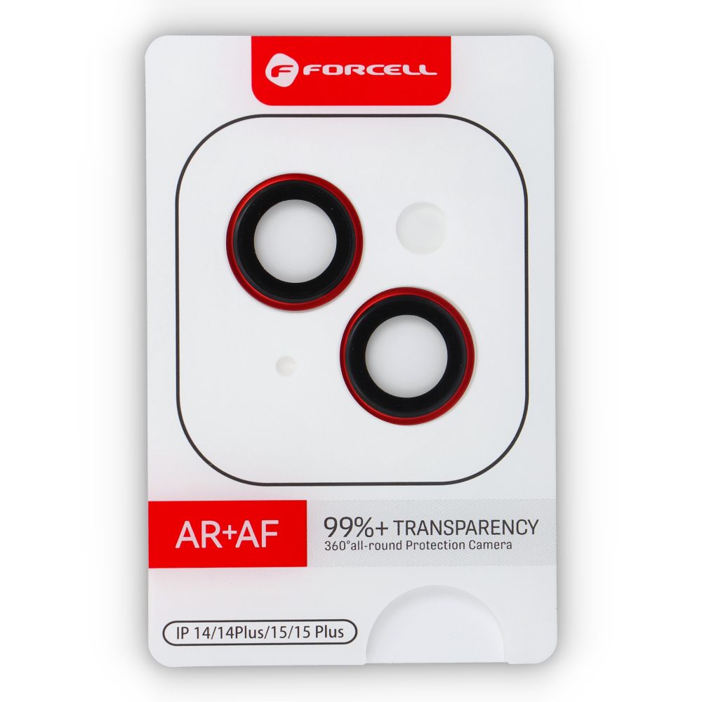 Tempered Glass Camera Lens for iPhone 14 / 14 PLUS Forcell Premium red