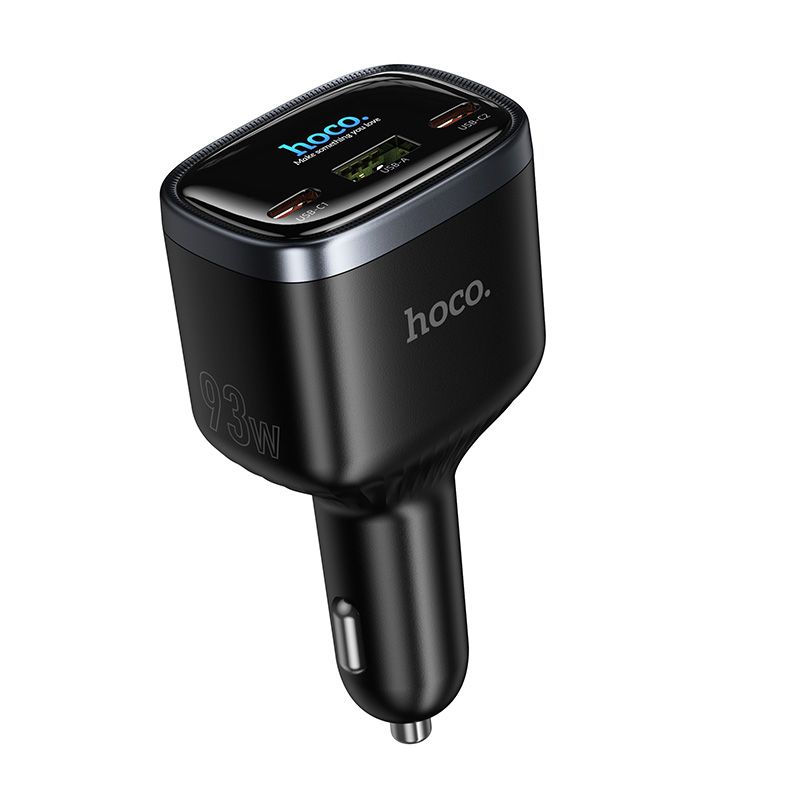 Car charger Hoco USB A + 2xUSB C PD QC3.0 93W Z70 black