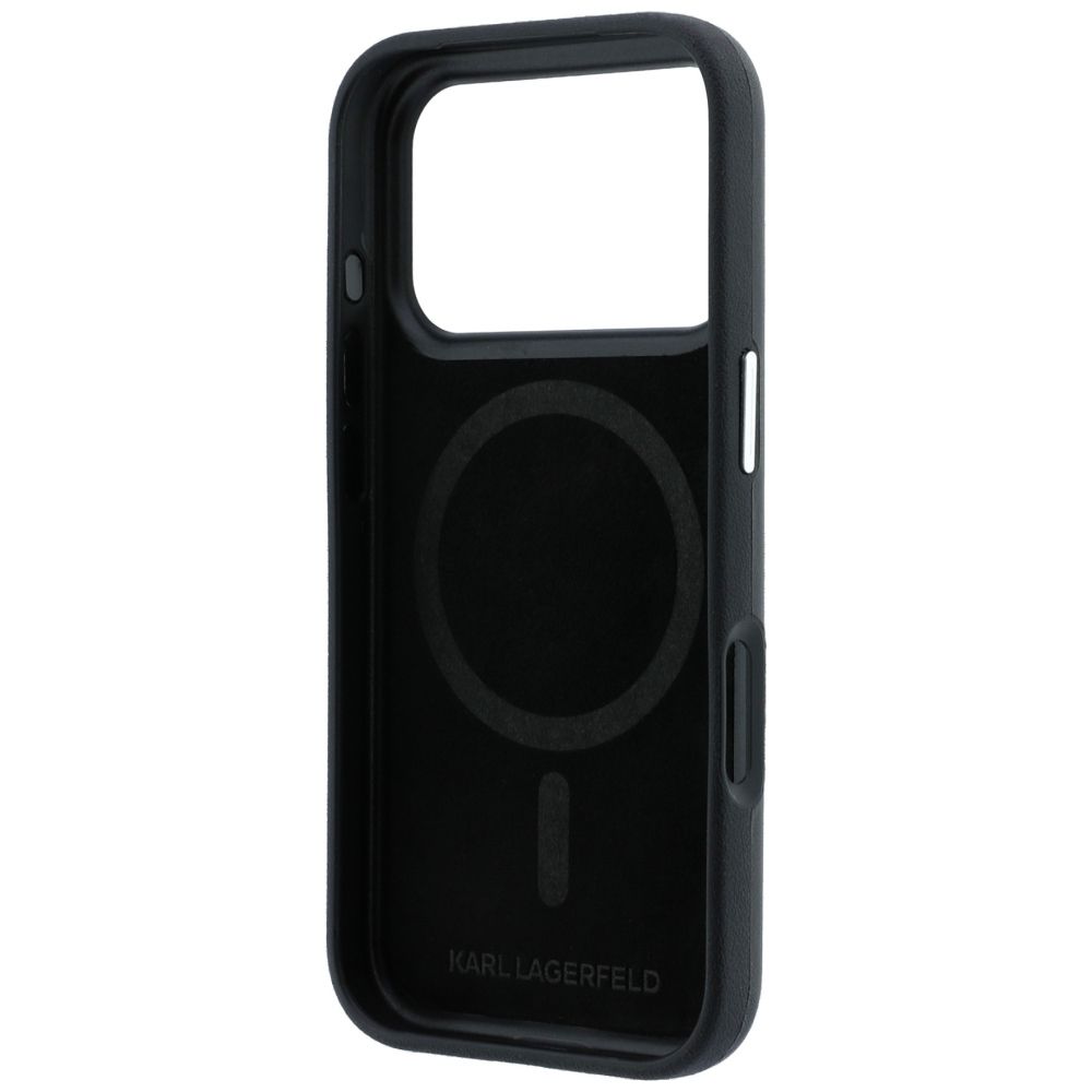 KARL LAGERFELD case for IPHONE 18 Pro/ 17 Pro compatible with MagSafe (Smooth Ikonik Sketch) black