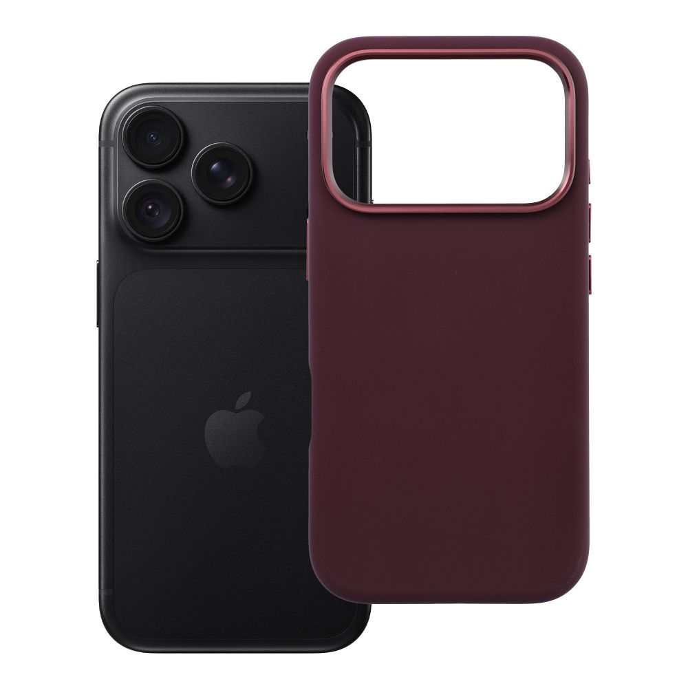 Case for iPhone 18 Pro / 17 Pro Forcell F-Protect Frame Premium compatible with Magsafe dark cherry