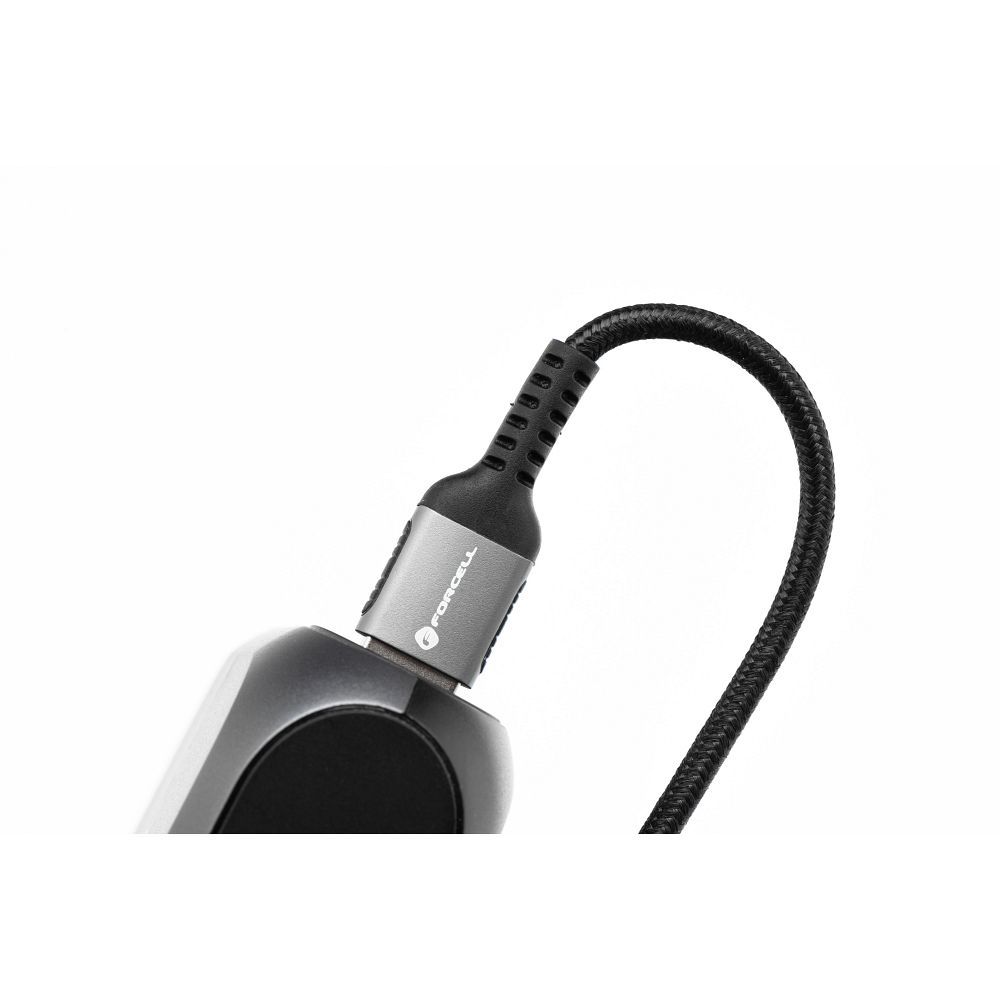 Cable USB A to USB C Forcell F-Energy QC4.0 3A 66W Cafule 0,25 m C256 black