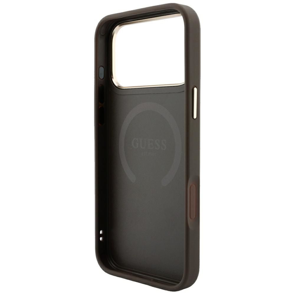 Case for IPHONE 18 Pro Max/17 Pro Max compatible with MagSafe (Stripe Round and Classic Logos 4G) brown