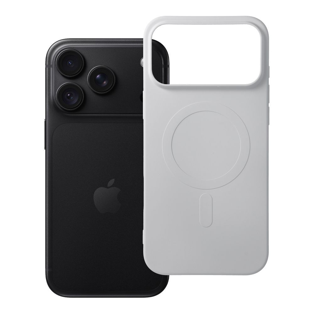 Case for iPhone 18 Pro Max / 17 Pro Max Silicone Mag Cover compatible with MagSafe (big hole) silver