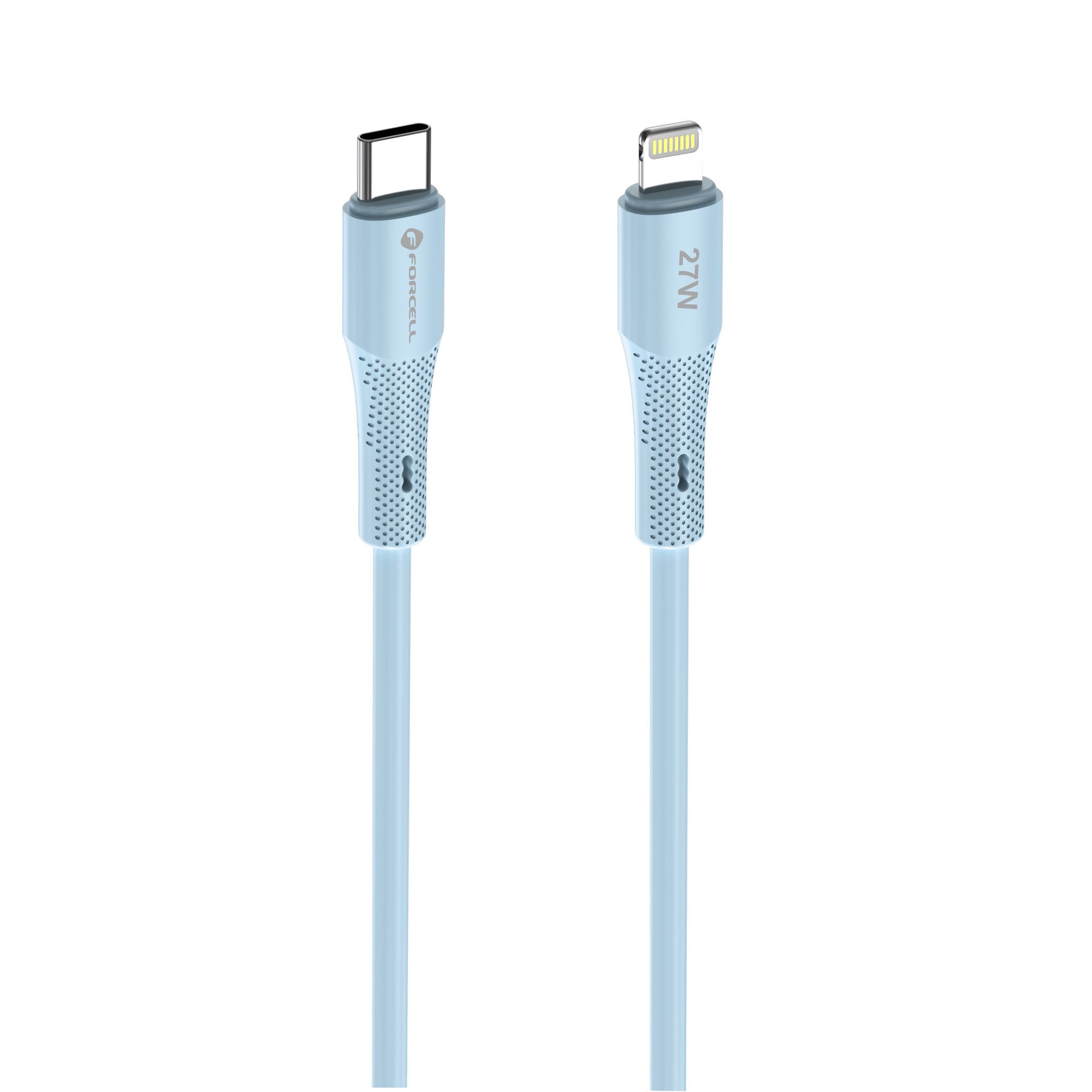 Cable USB C to Lightning Forcell F-Energy PD 3A 27W Silicone 1 m C346 blue