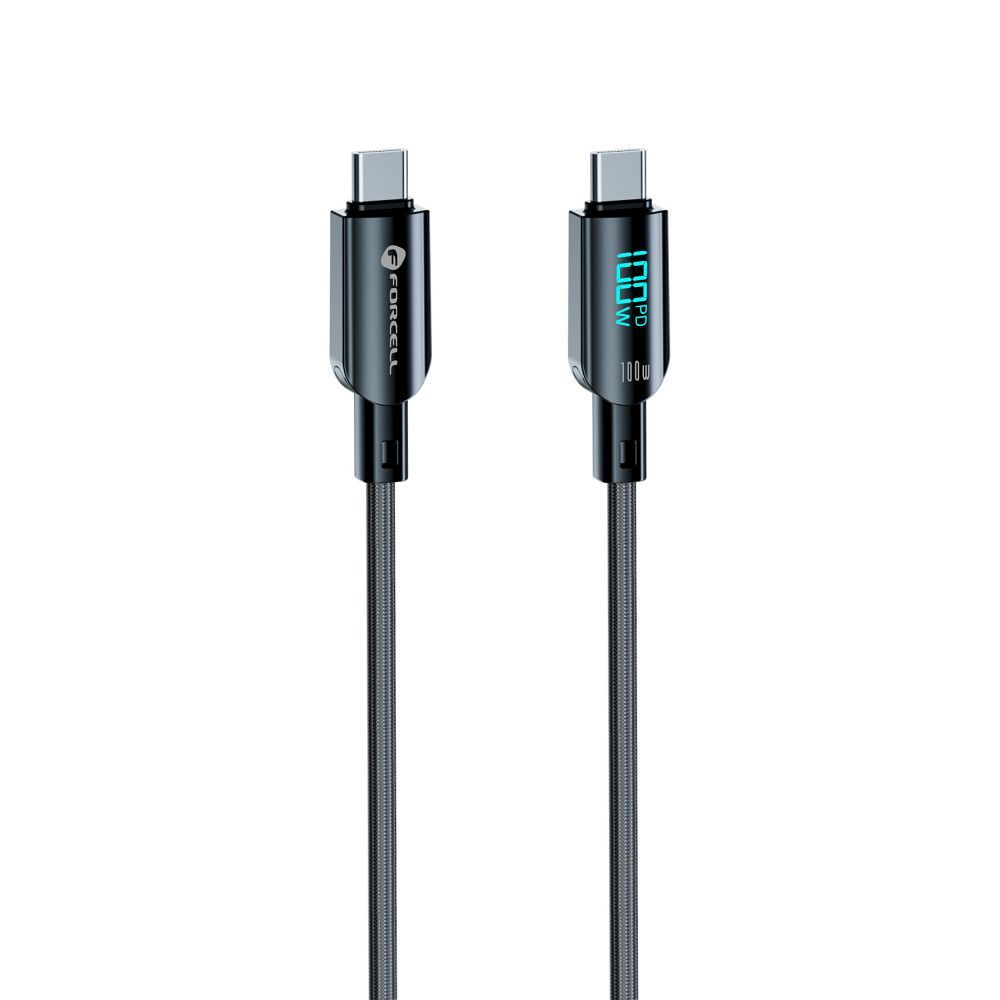 Cable USB C to USB C Forcell F-Energy QC4.0 PD 5A 100W Digital 1,2 m C277 black