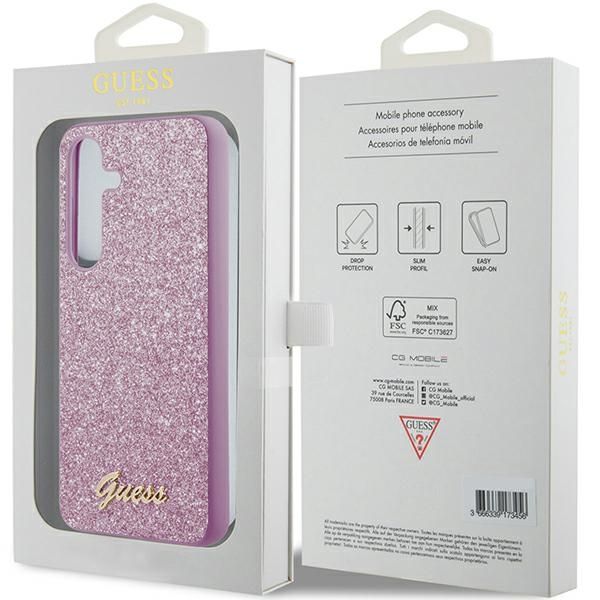 GUESS case for SAMSUNG S24 GUHCS24SHGGSHU (Glitter Script) purple